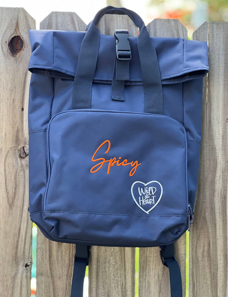 custom embroidered dog name backpack